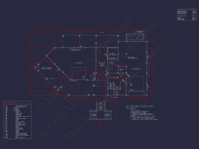 Enhanced Beach house Floor Plan with CAD & Blueprint Designs