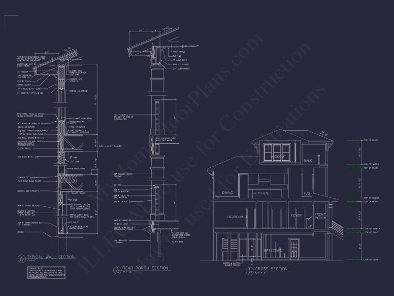 Enhanced Beach house Floor Plan with CAD & Blueprint Designs