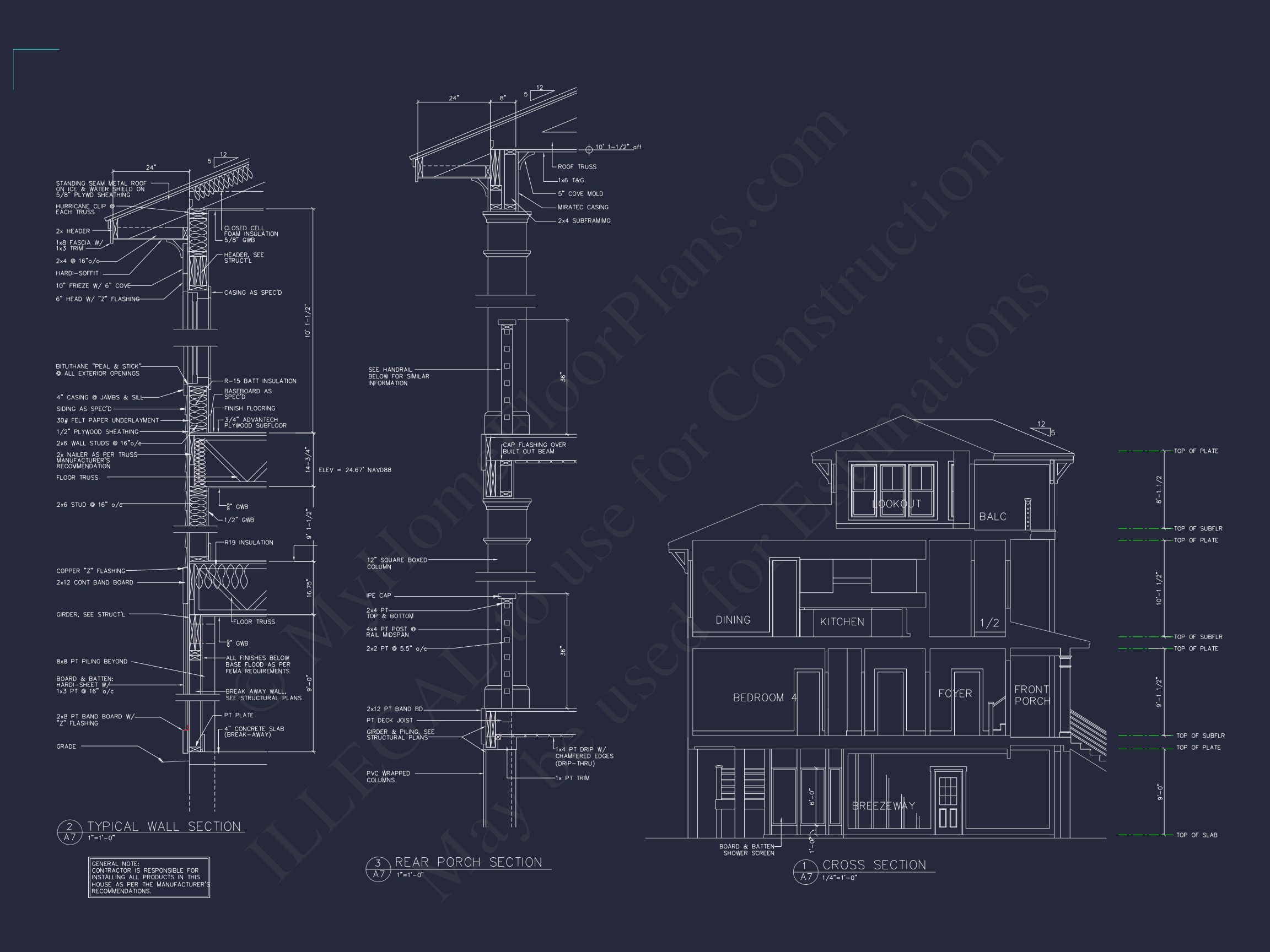 Enhanced Beach house Floor Plan with CAD & Blueprint Designs
