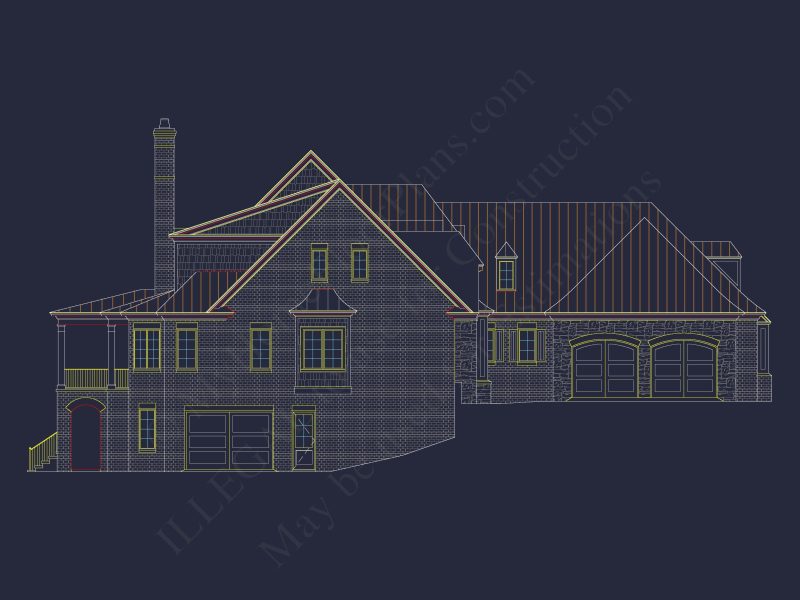 European 3-Story 5-Bed house Plan: 5688 Sq Ft Blueprint
