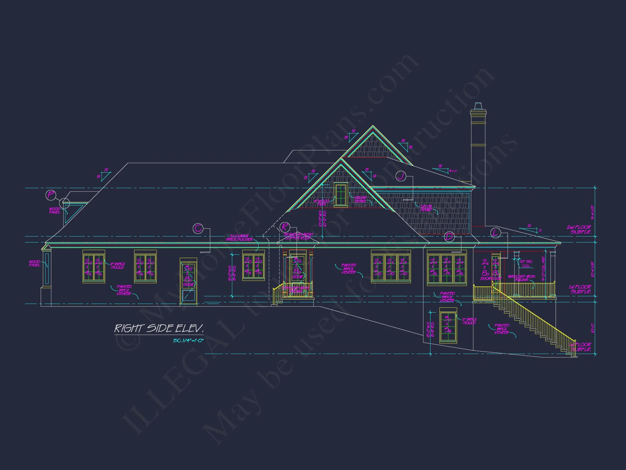 European 3-Story 5-Bed house Plan: 5688 Sq Ft Blueprint