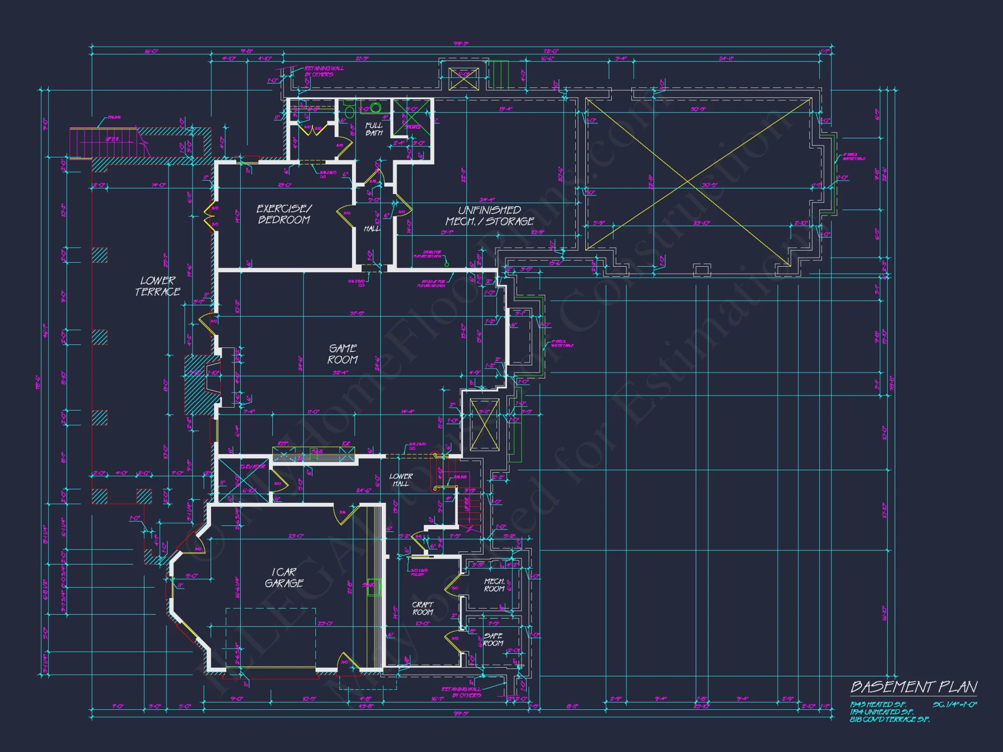 European 3-Story 5-Bed house Plan: 5688 Sq Ft Blueprint