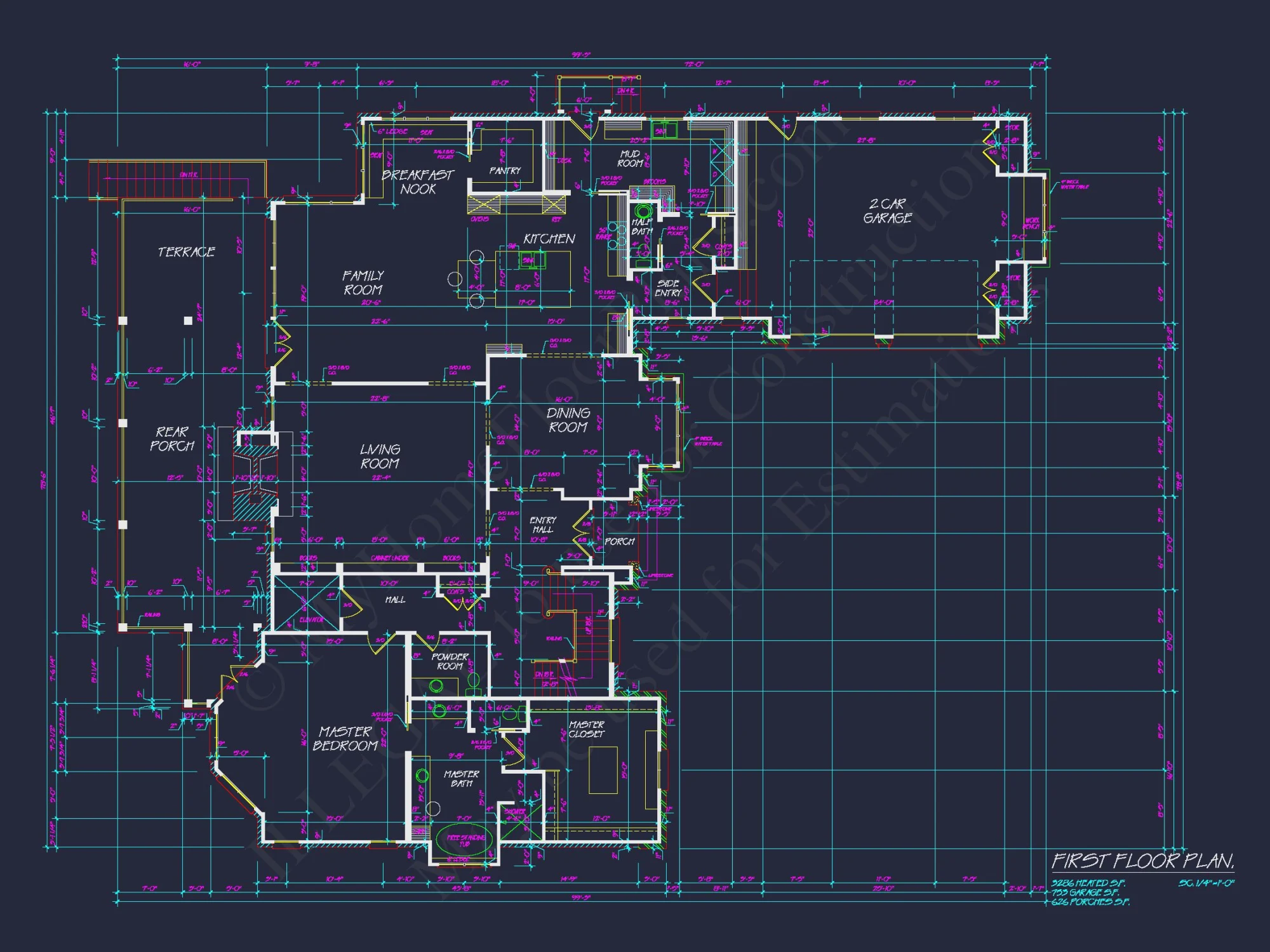 European 3-Story 5-Bed house Plan: 5688 Sq Ft Blueprint