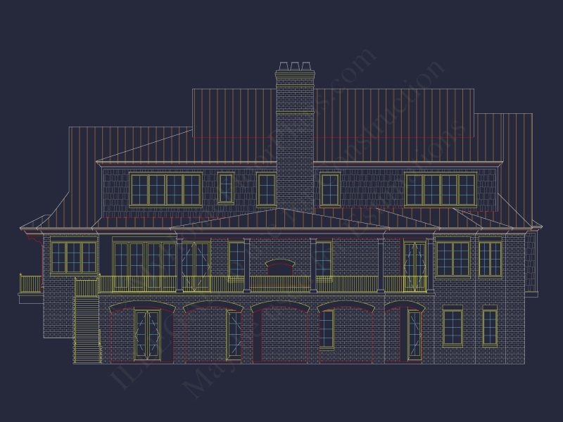 European 3-Story 5-Bed house Plan: 5688 Sq Ft Blueprint