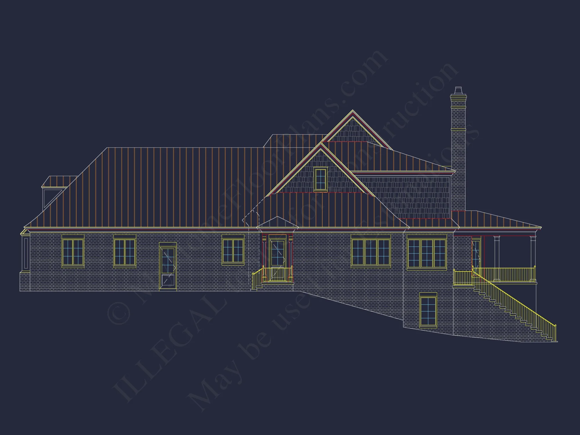 European 3-Story 5-Bed house Plan: 5688 Sq Ft Blueprint