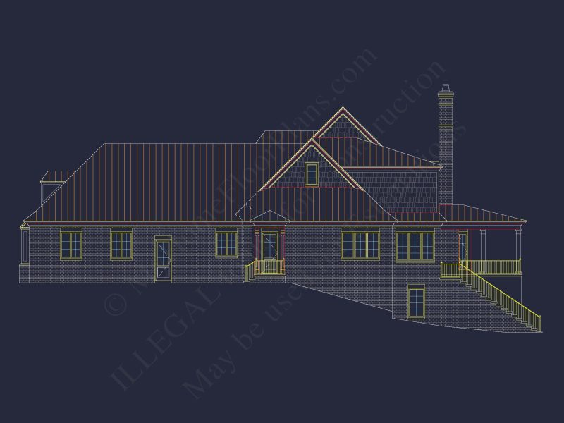 European 3-Story 5-Bed house Plan: 5688 Sq Ft Blueprint