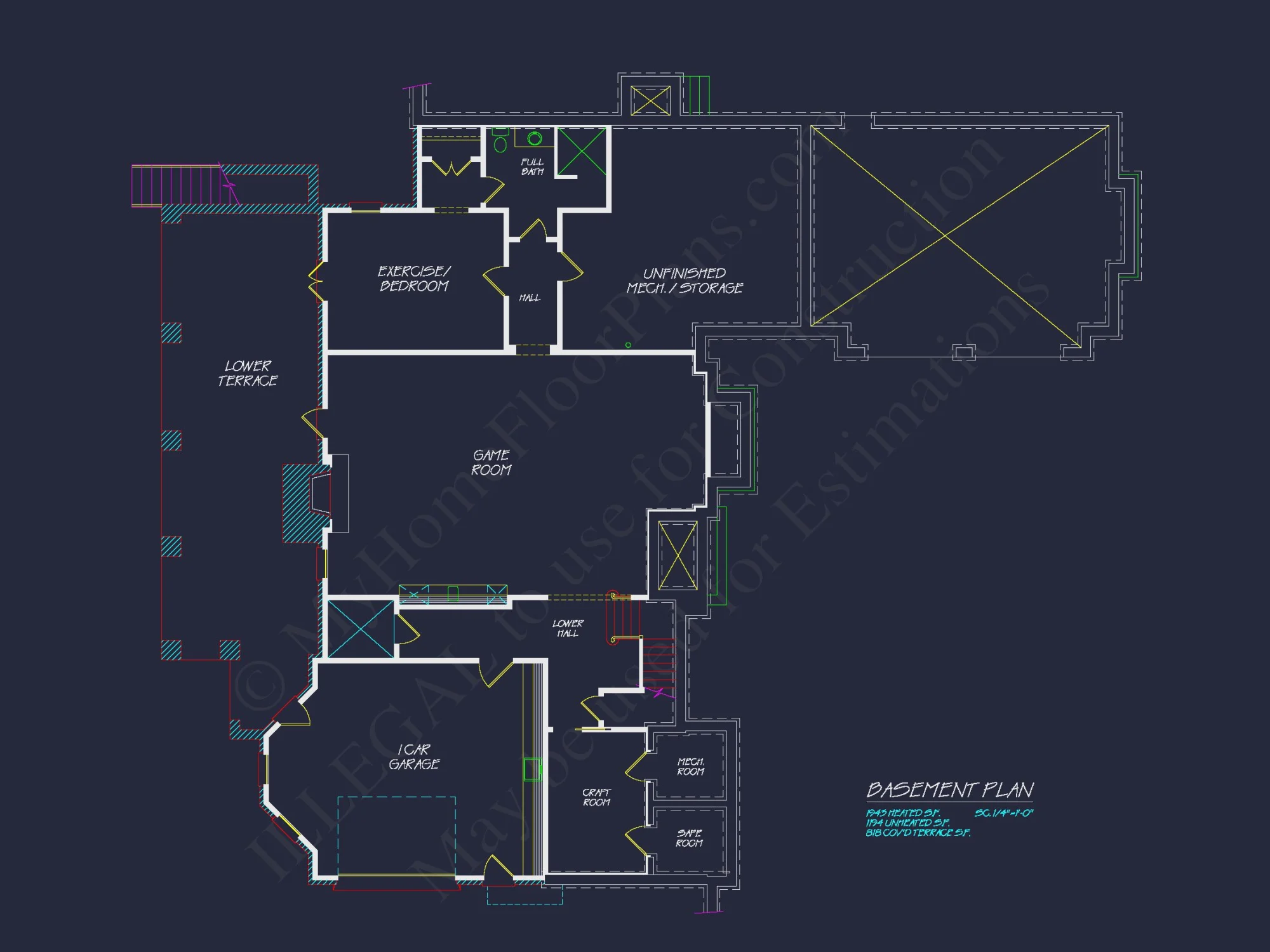 European 3-Story 5-Bed house Plan: 5688 Sq Ft Blueprint
