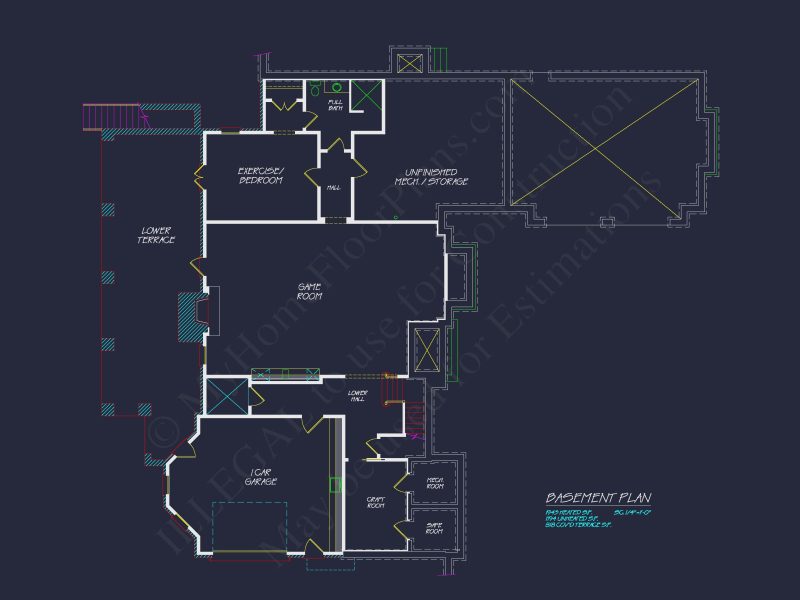 European 3-Story 5-Bed house Plan: 5688 Sq Ft Blueprint