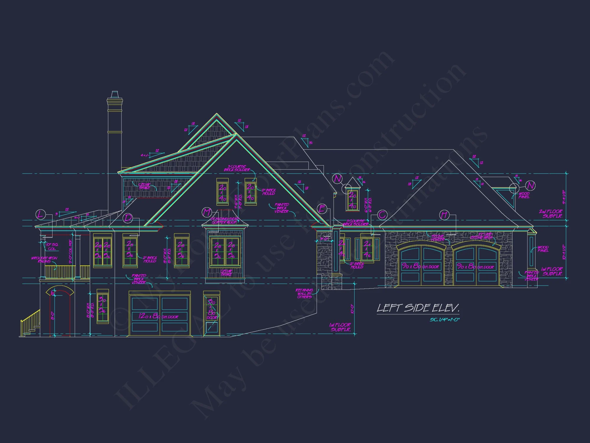 European 3-Story 5-Bed house Plan: 5688 Sq Ft Blueprint