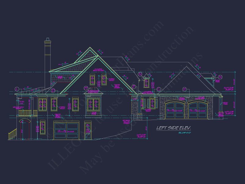 European 3-Story 5-Bed house Plan: 5688 Sq Ft Blueprint