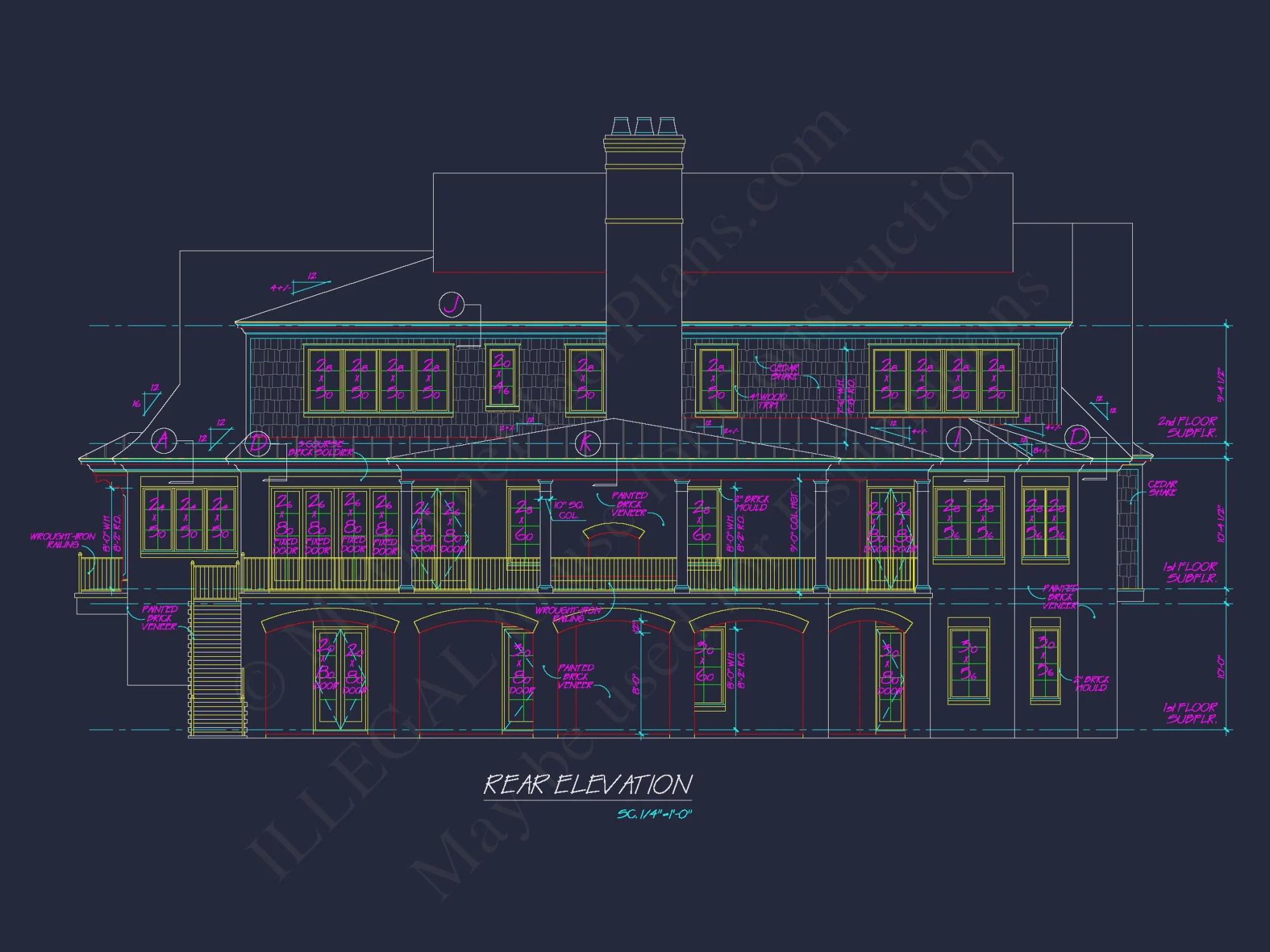 European 3-Story 5-Bed house Plan: 5688 Sq Ft Blueprint