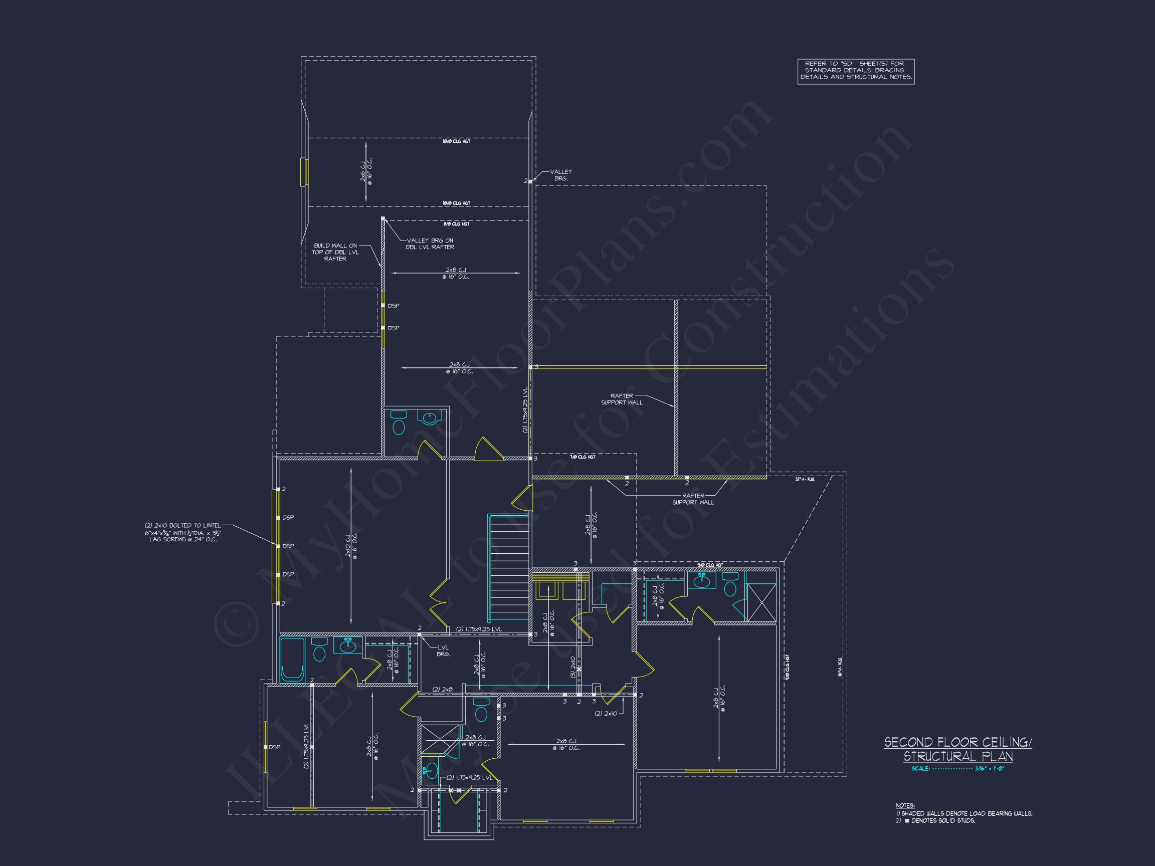 Expansive 5-Bedroom Home Plan with Blueprint and CAD Designs