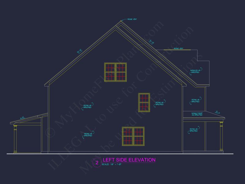 Expansive Colonial Farmhouse house Plan with 3 Floors