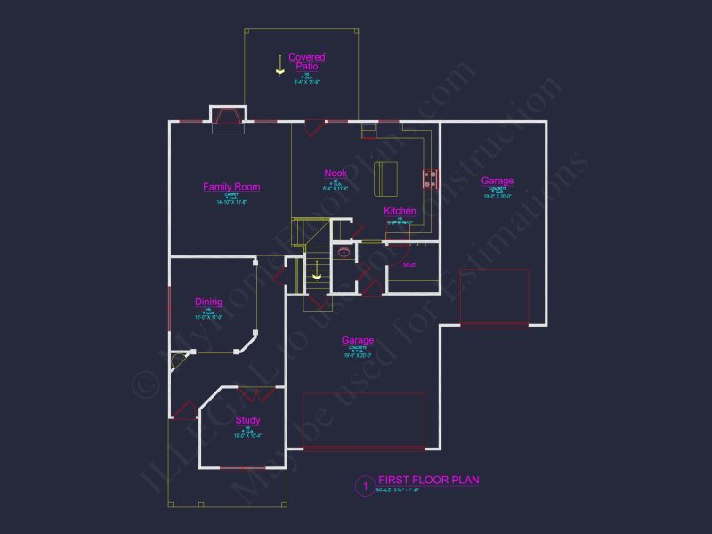 Expansive Colonial Farmhouse house Plan with 3 Floors