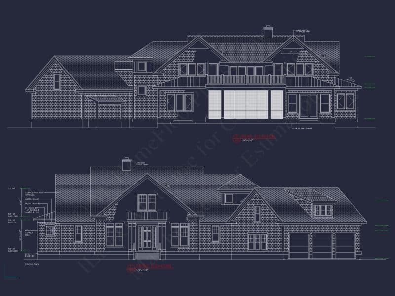 Expansive house Plan with 6 Baths, CAD Designs & Features