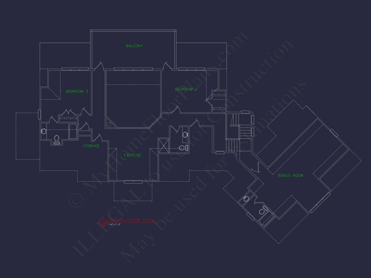 Expansive house Plan with 6 Baths, CAD Designs & Features