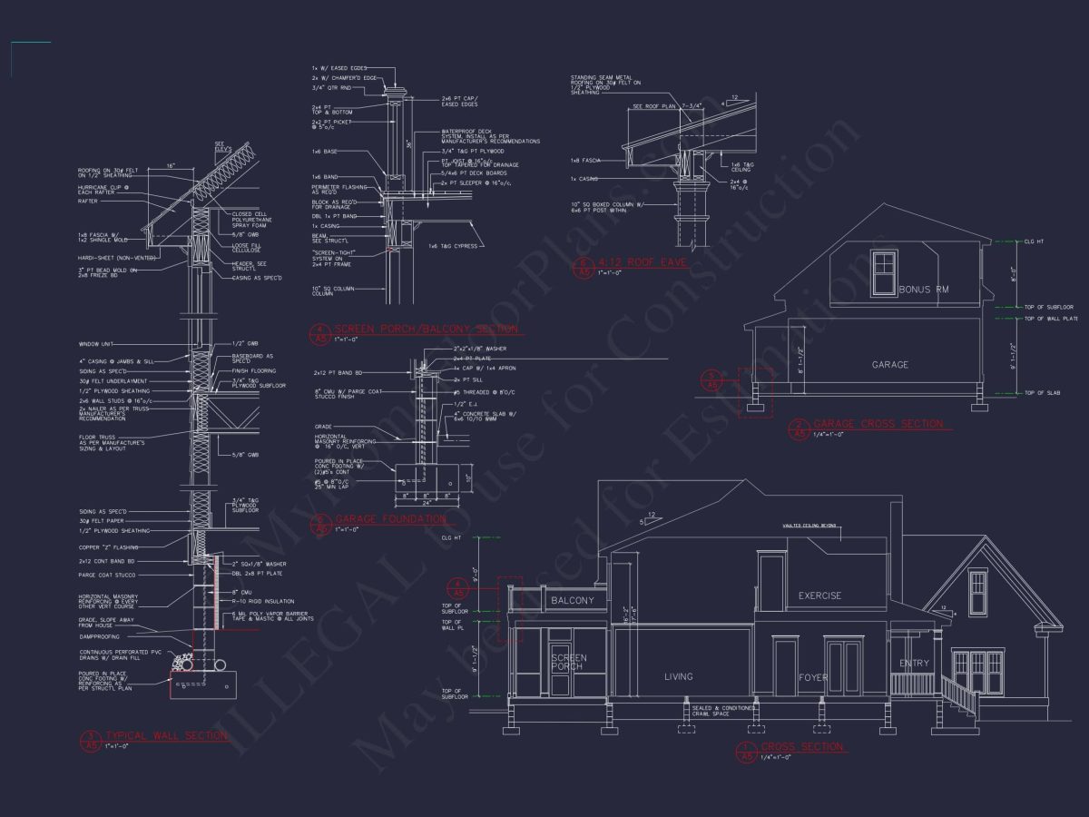 Expansive house Plan with 6 Baths, CAD Designs & Features