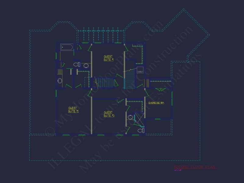 Explore 3951 Sq. Ft. Colonial Revival house Plan with 2 Floors