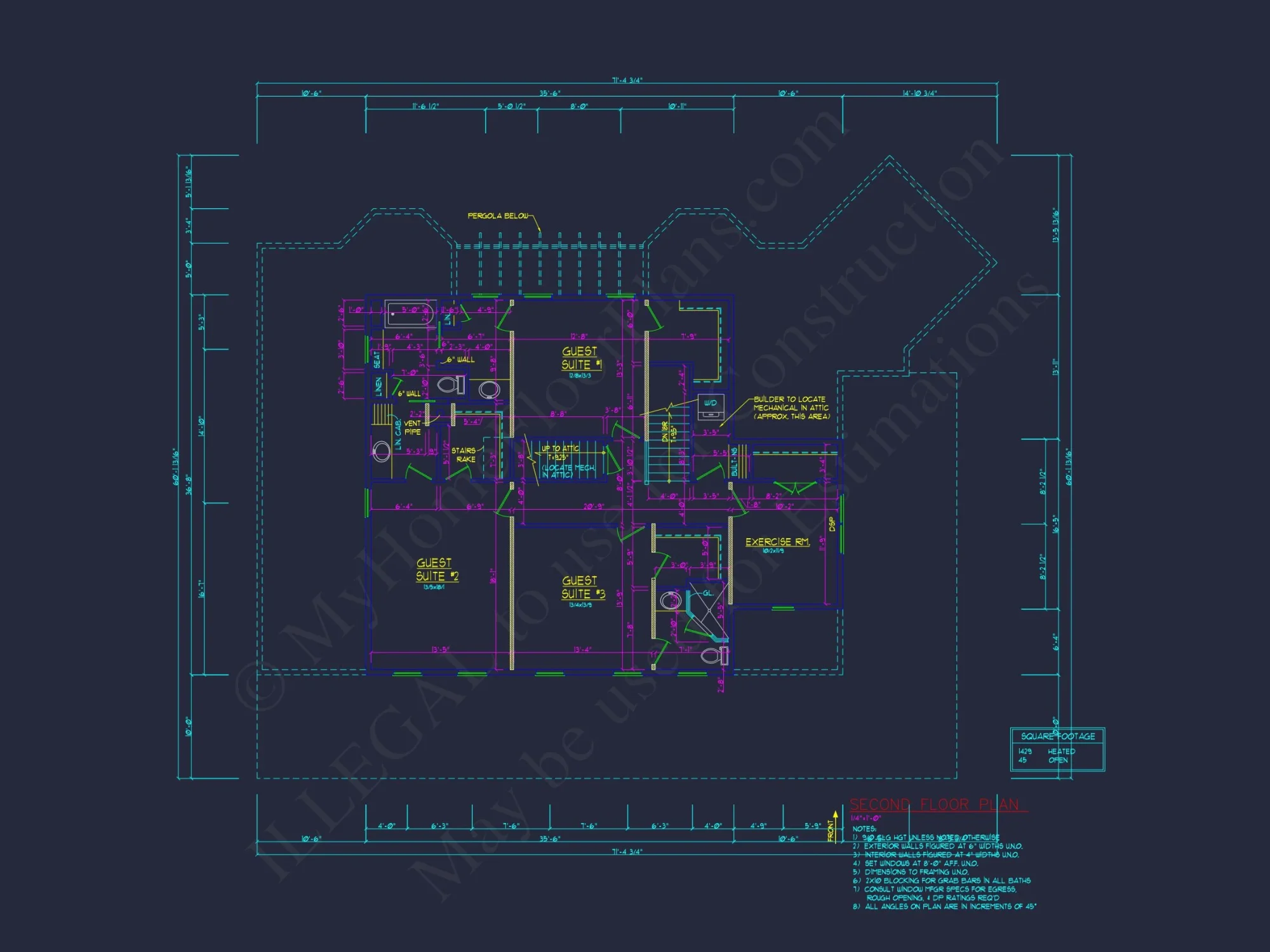Explore 3951 Sq. Ft. Colonial Revival house Plan with 2 Floors