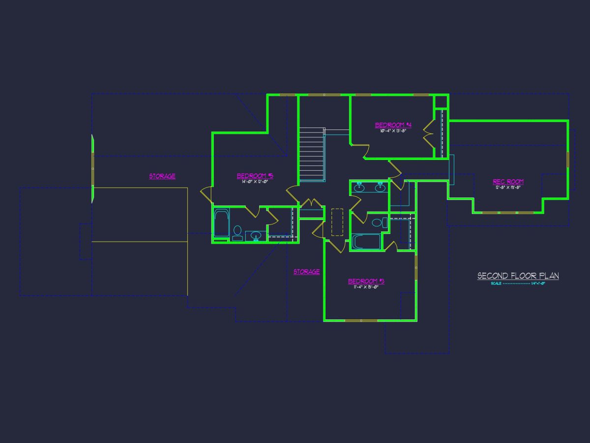 Explore Detailed house Plan Floor Designs with CAD Blueprints