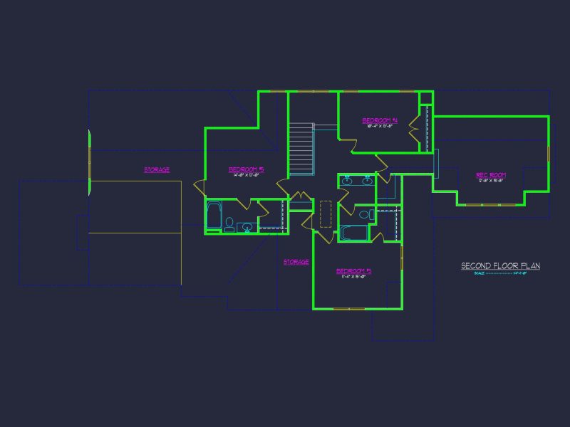 Explore Detailed house Plan Floor Designs with CAD Blueprints