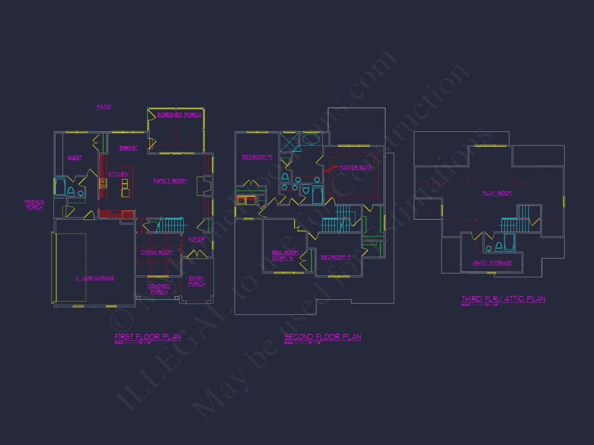 Explore Luxury house Plan with Blueprint: 4 Bed, 4 Bath Designs