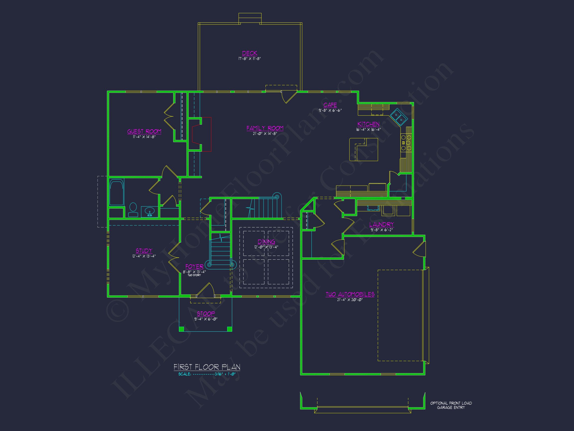 Explore Modern house Floor Plan: CAD Blueprint Designs