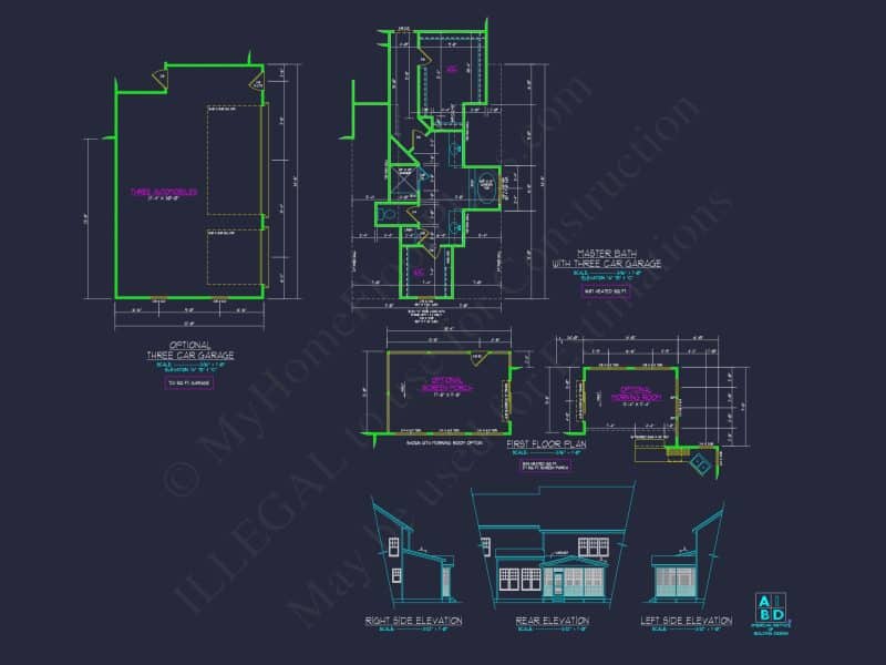 Explore Modern house Floor Plan: CAD Blueprint Designs