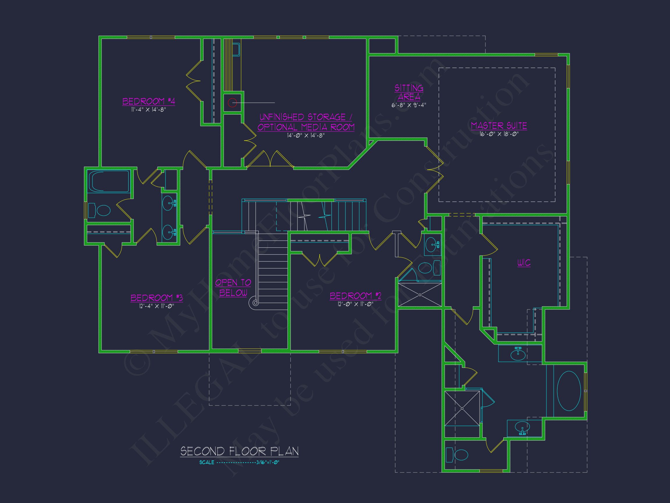 Explore Modern house Floor Plan: CAD Blueprint Designs