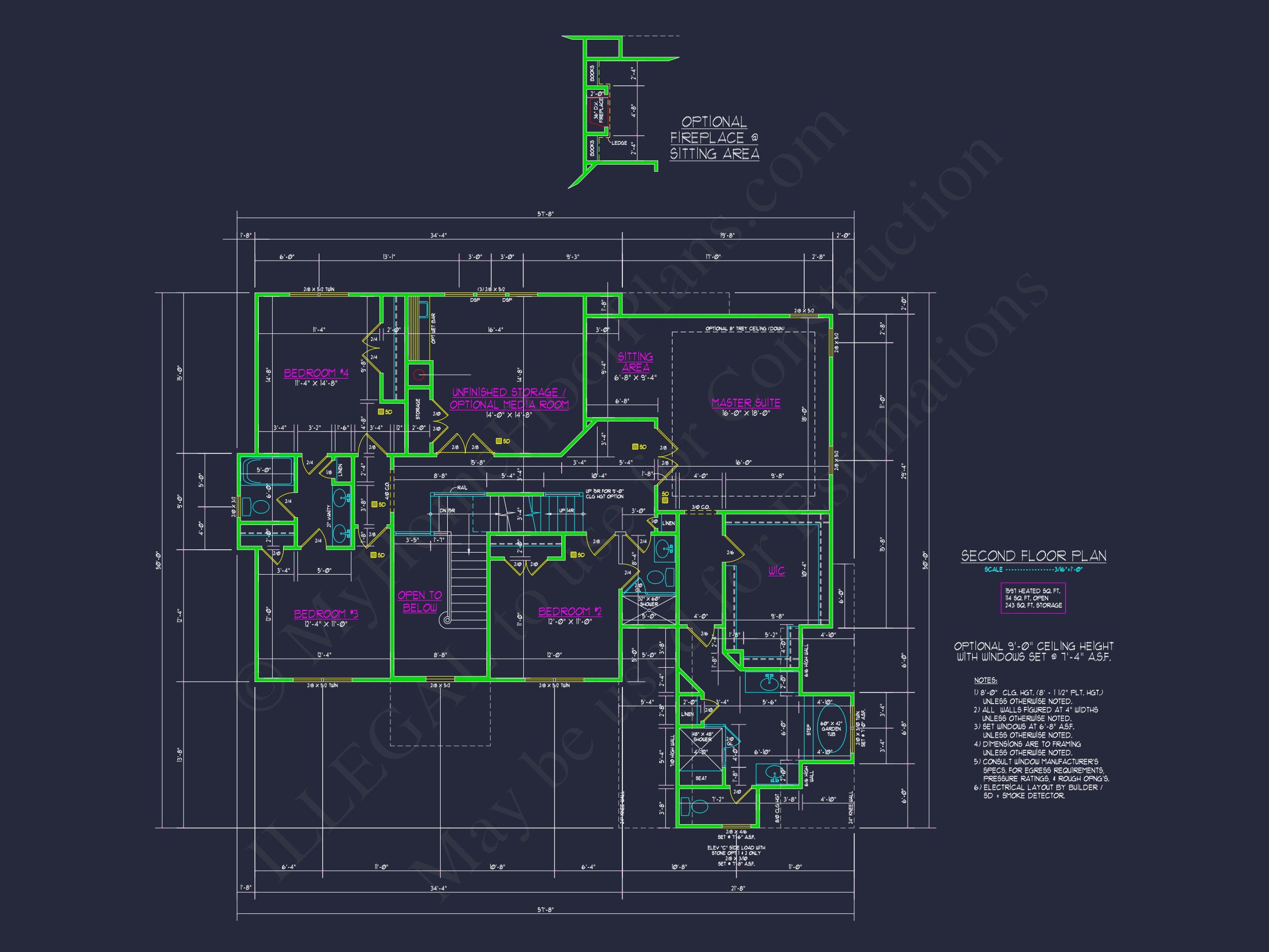 Explore Modern house Floor Plan: CAD Blueprint Designs