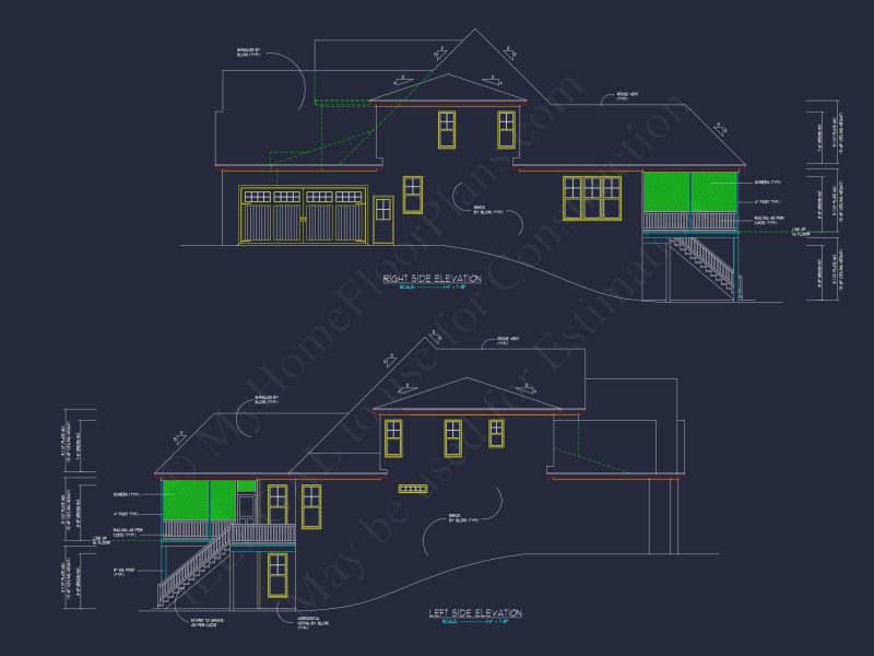 Explore Stunning house Plan Designs with 2-Story CAD Blueprints