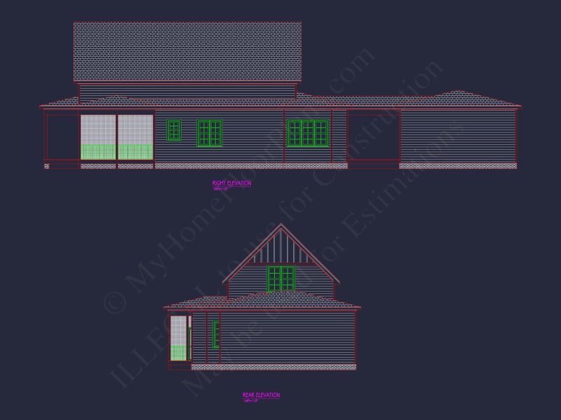 Explore Traditional Craftsman house Plan with Detailed CAD Designs