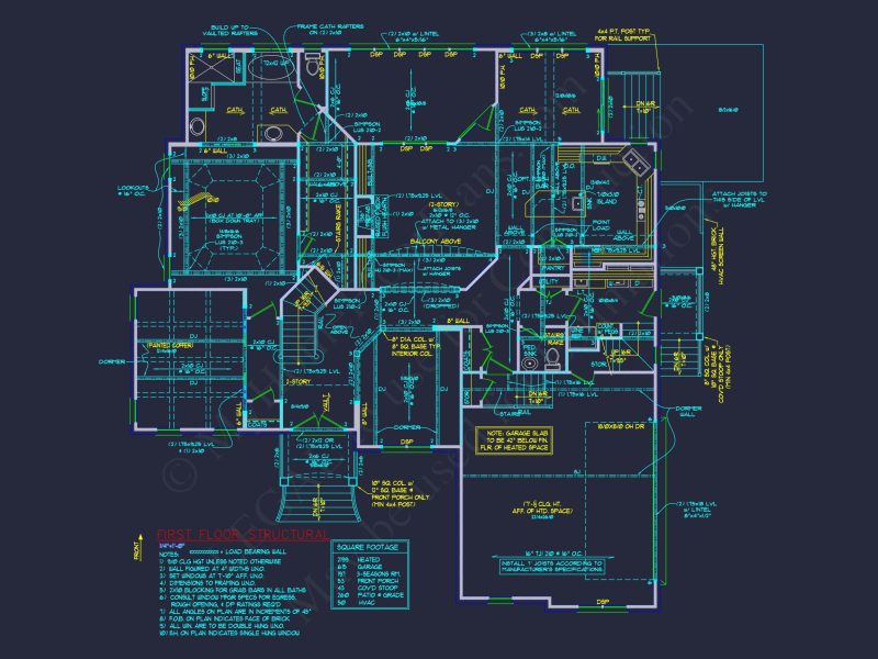 Explore a Classic 2-Story house Design with Detailed CAD Blueprint