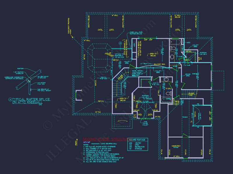 Explore a Classic 2-Story house Design with Detailed CAD Blueprint