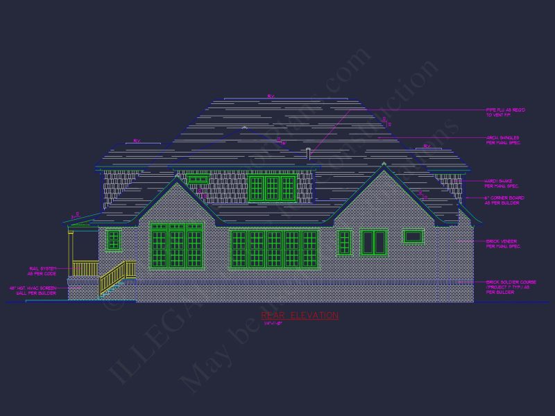 Explore a Classic 2-Story house Design with Detailed CAD Blueprint