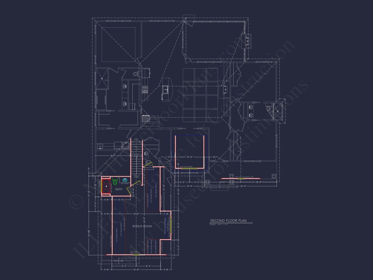 Explore a Stunning 1.5-Story house Plan with CAD Blueprints
