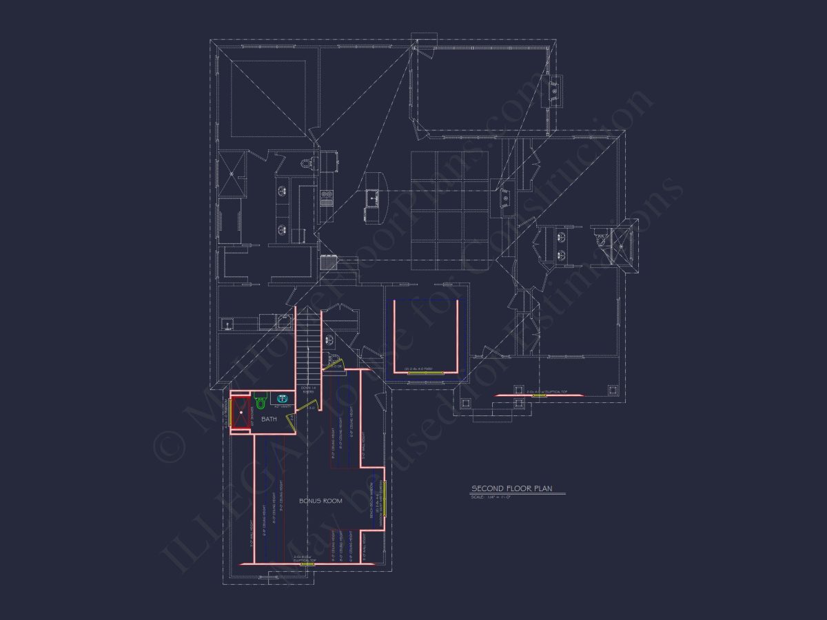 Explore a Stunning 1.5-Story house Plan with CAD Blueprints