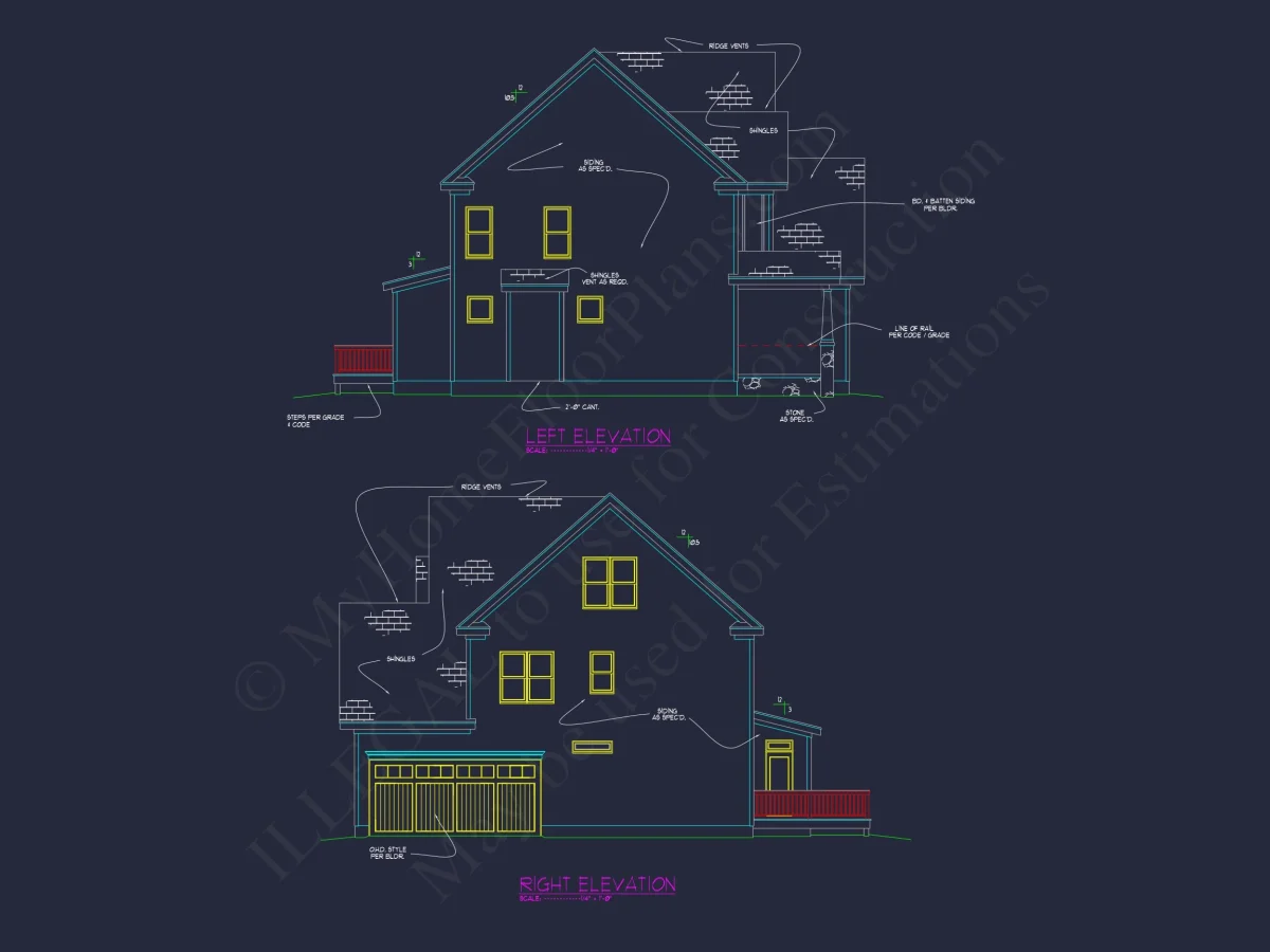 Explore a Traditional 2.5-Story house Plan with CAD Designs