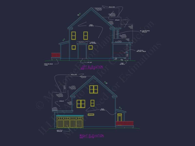 Explore a Traditional 2.5-Story house Plan with CAD Designs