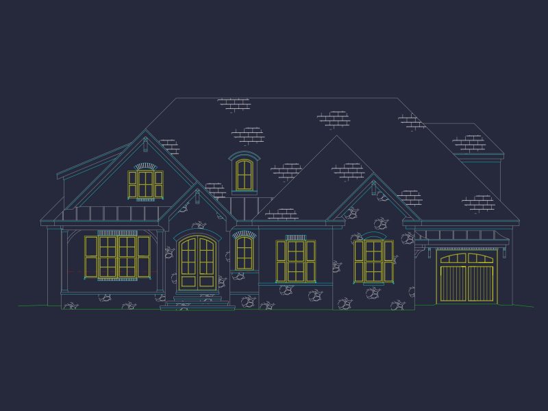 Exquisite house Plan with 5 Beds, 4 Baths, 2 Floors, & CAD Designs