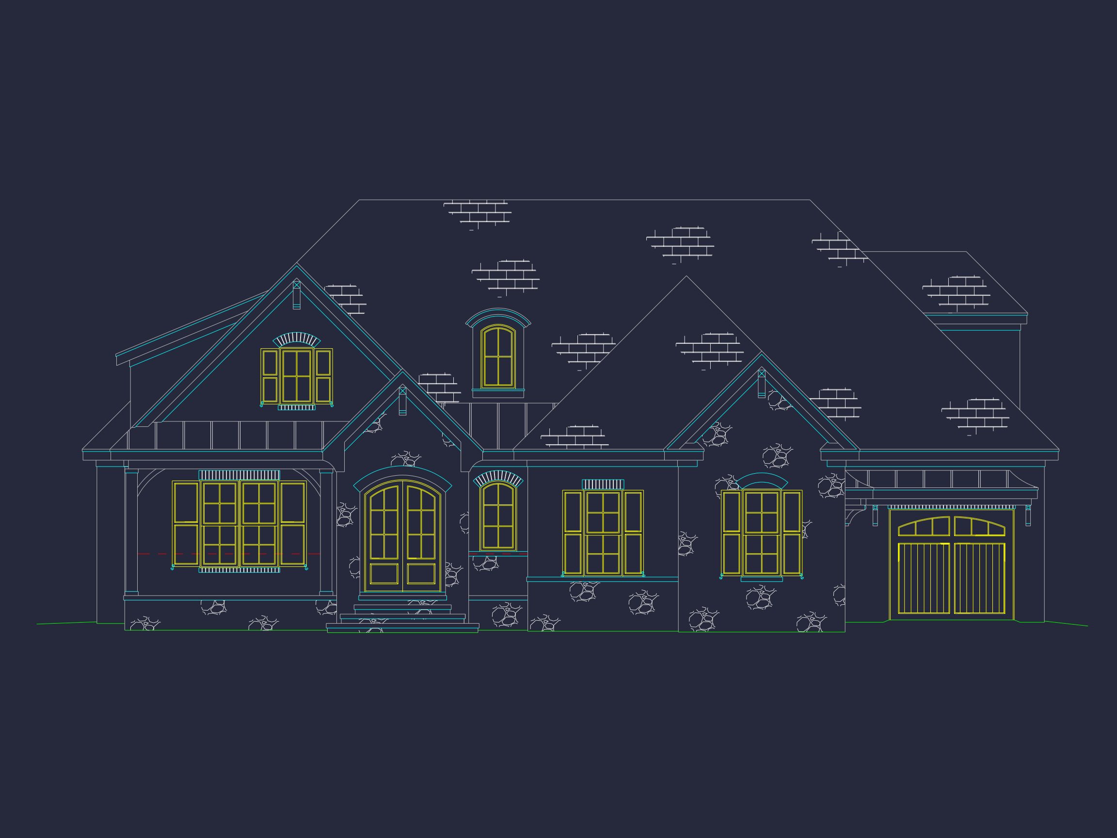 Exquisite house Plan with 5 Beds,4 Baths,2 Floors,& CAD Designs