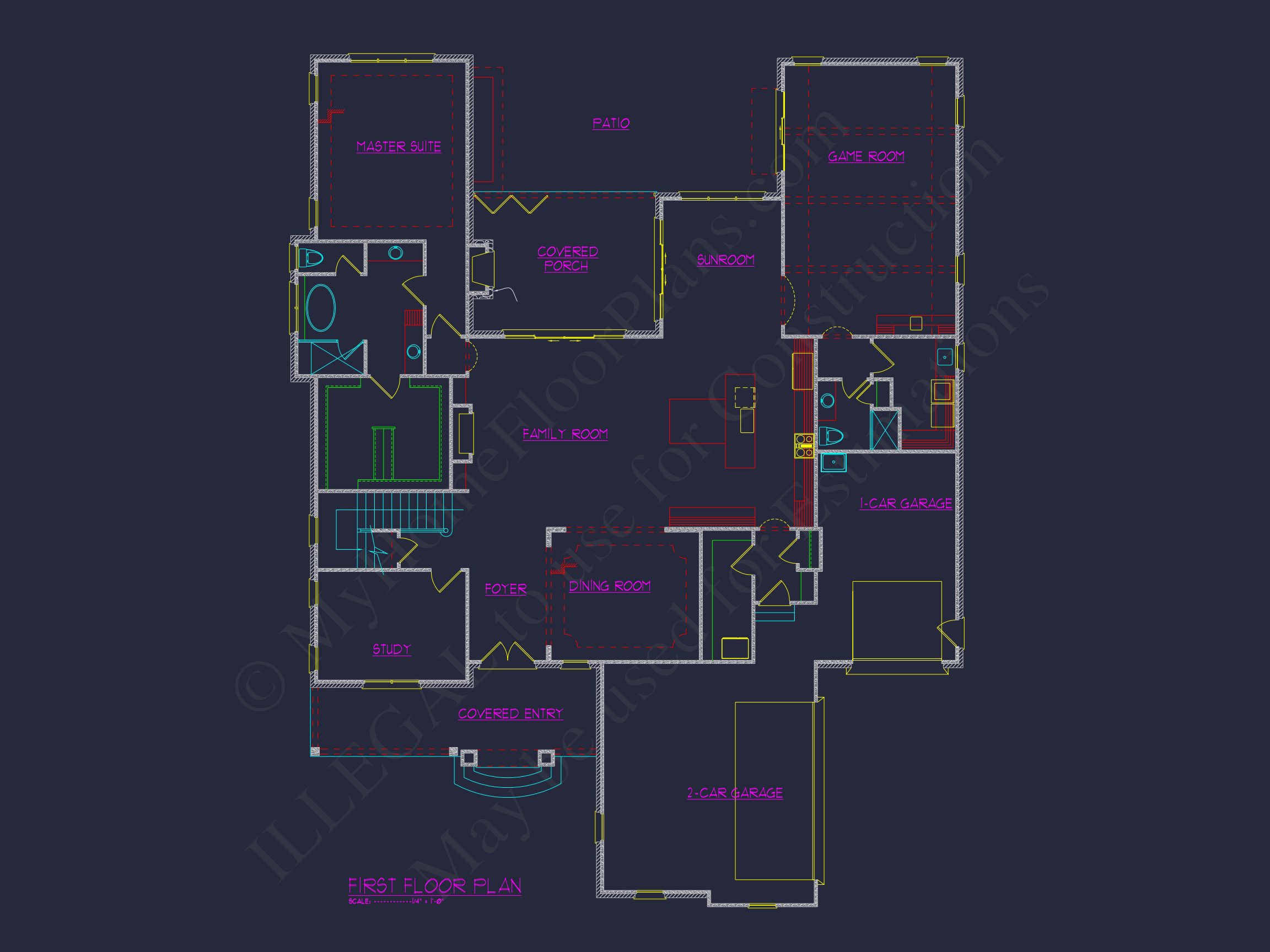Exquisite house Plan with 5 Beds,4 Baths,2 Floors,& CAD Designs