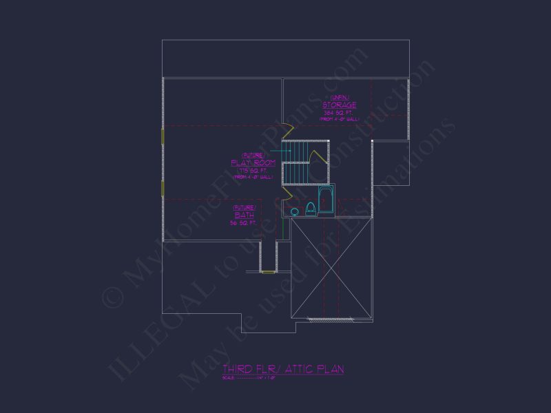Farmhouse house Floor Plan with CAD Blueprint Designs
