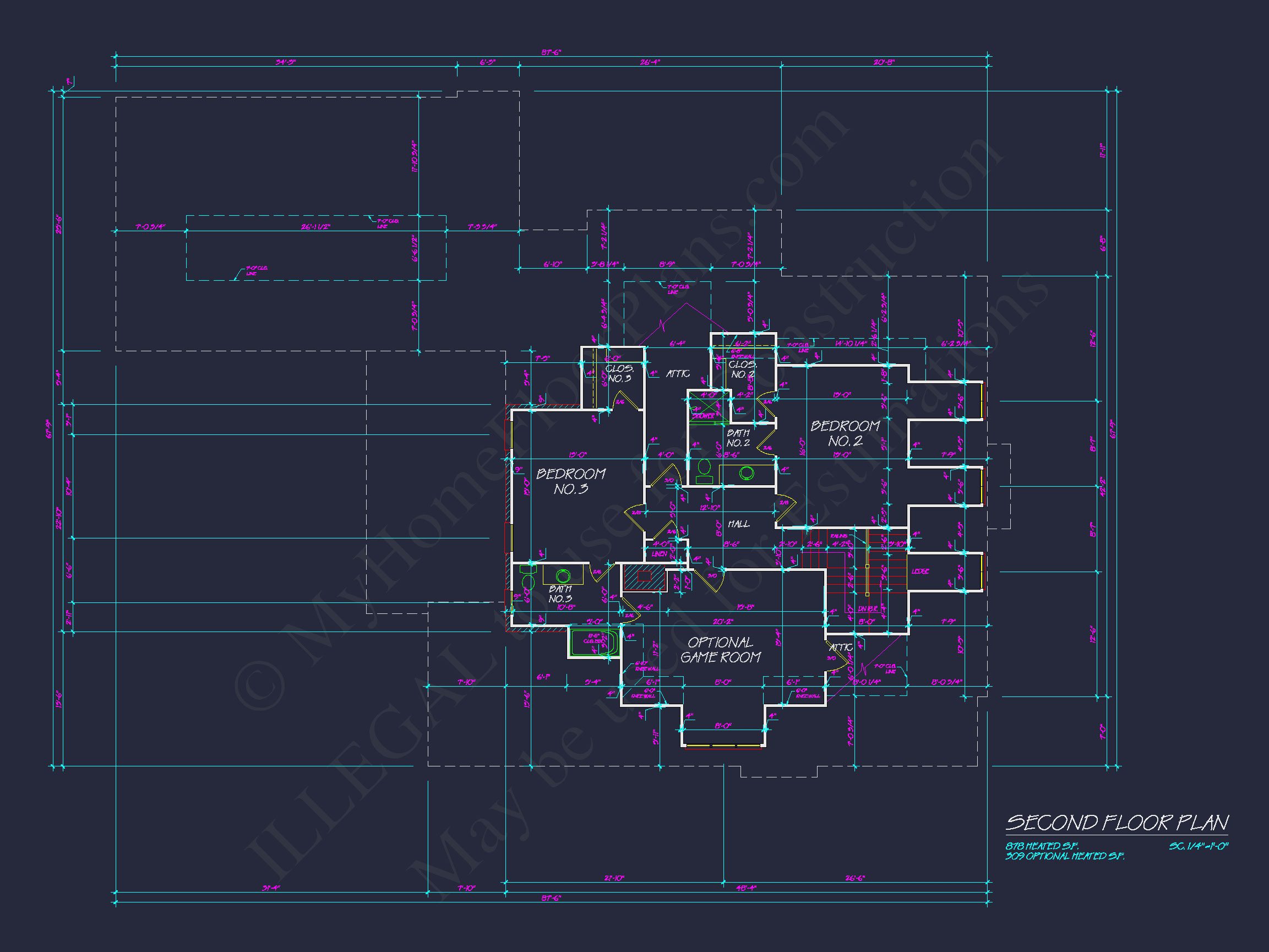 French Country 2-Story Home Plan: 4-Bed,3.5 Bath,Blueprint