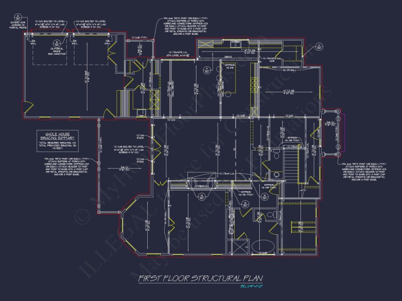 French Country house Blueprint - Architectural Designs & CAD Plan