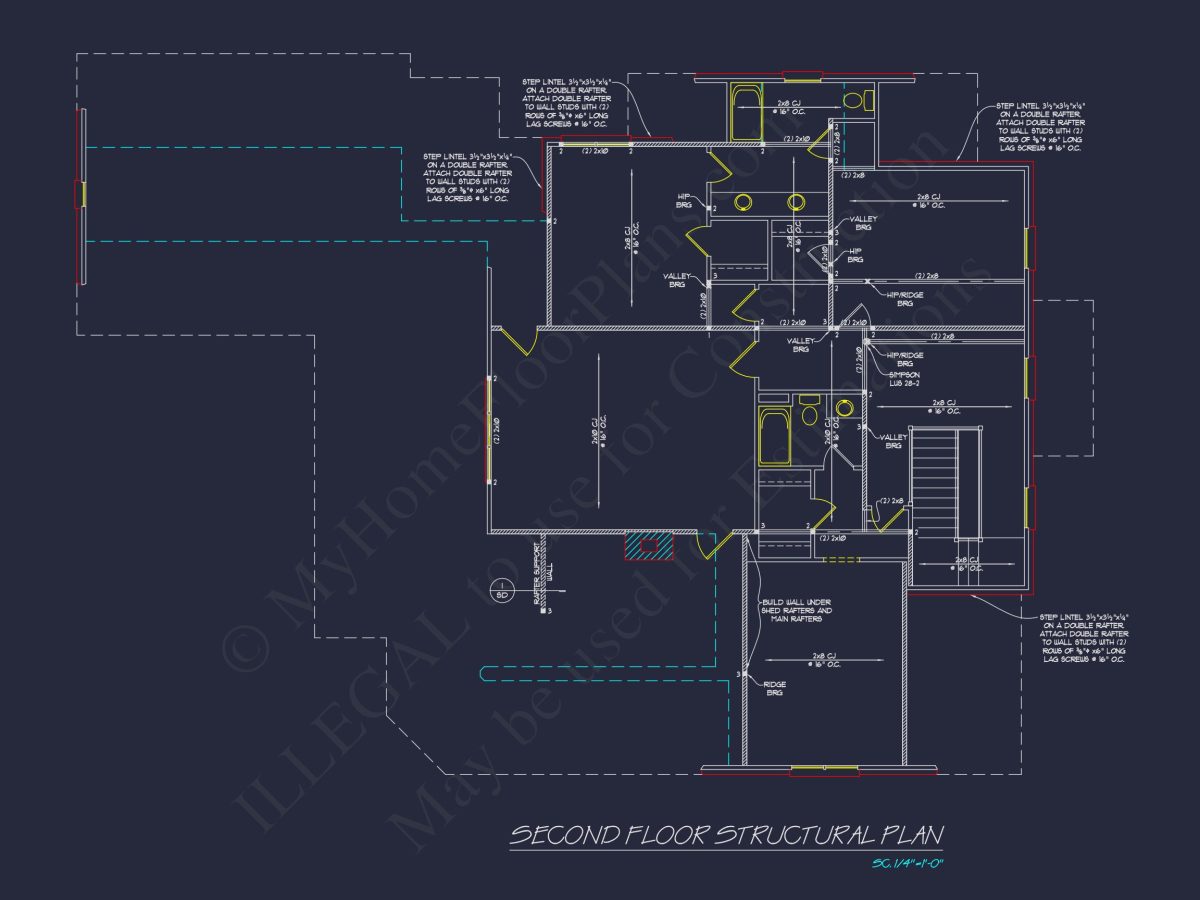 French Country house Blueprint - Architectural Designs & CAD Plan
