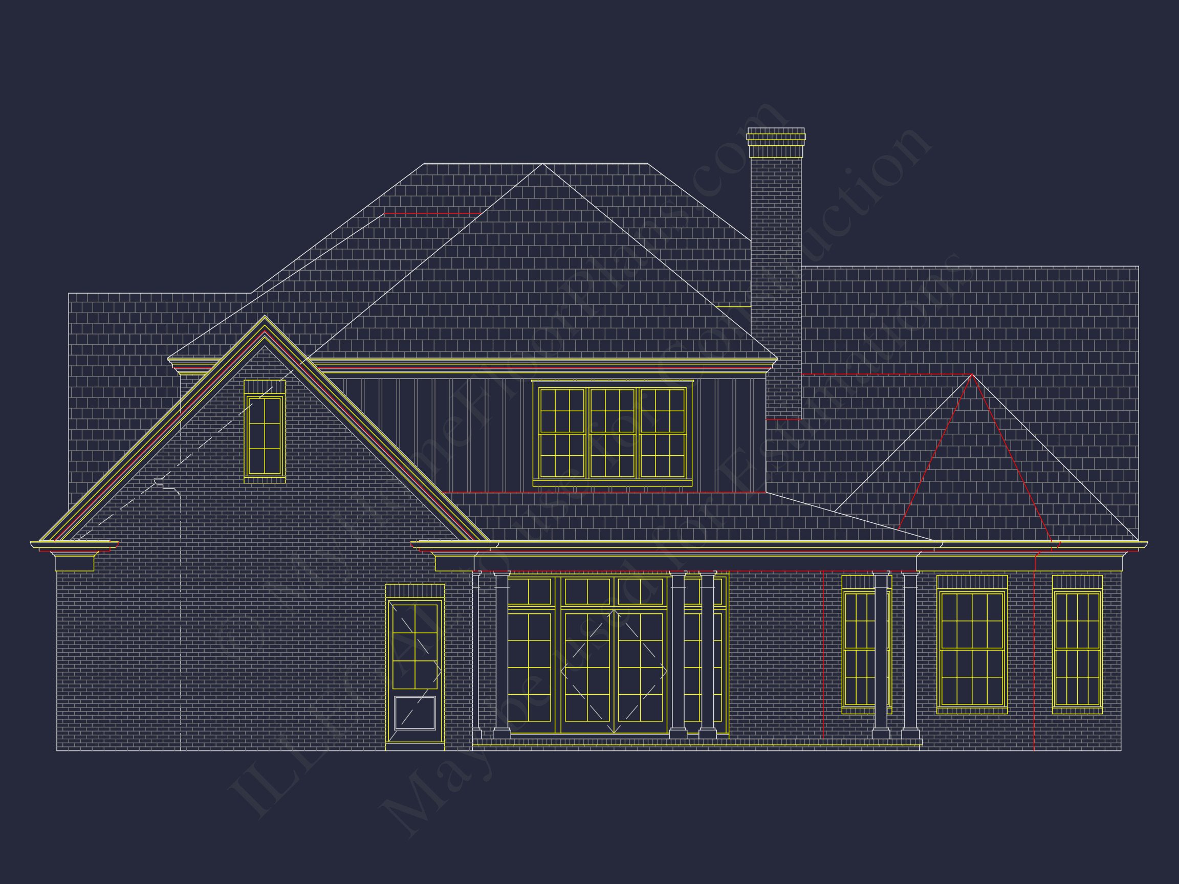 French Country house Blueprint - Architectural Designs & CAD Plan