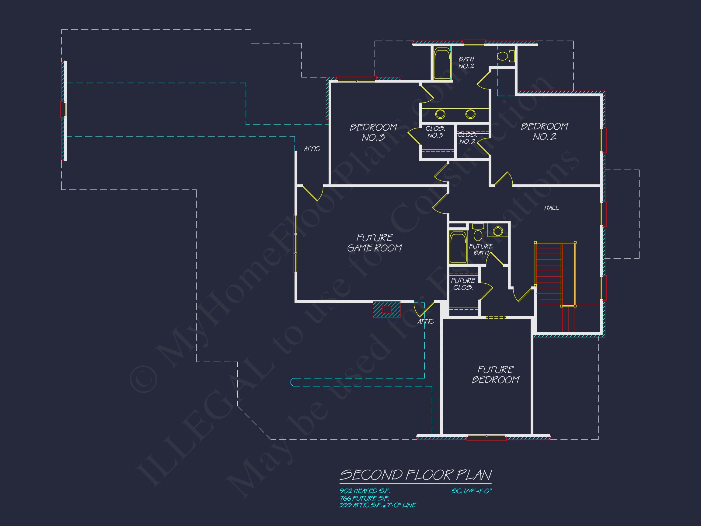 French Country house Blueprint - Architectural Designs & CAD Plan
