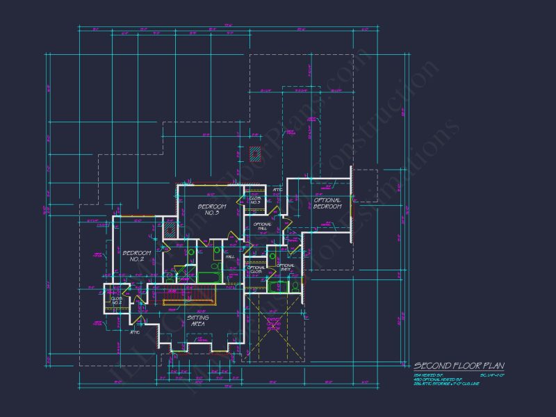 French Country house Plan with 2 Floors, 4 Beds, & CAD Blueprint
