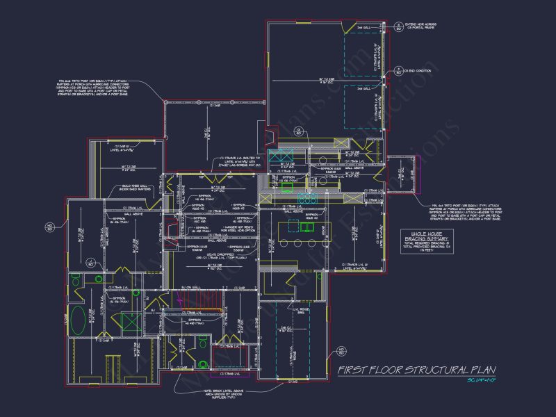 French Country house Plan with 2 Floors, 4 Beds, & CAD Blueprint
